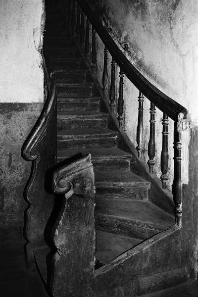 Barklainių dvaras. Laiptai dvaro rūmuose. Vido Dulkės nuotrauka, 9 dešimtmetis